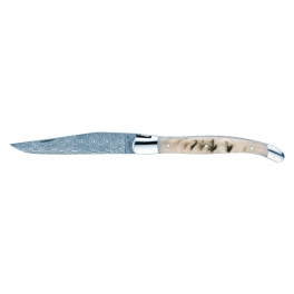 couteau laguiole traditionnel Gilles, damas,manche 12 cm belier